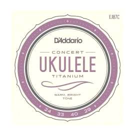 daddario concert titanium ukulele takım teli ej87c