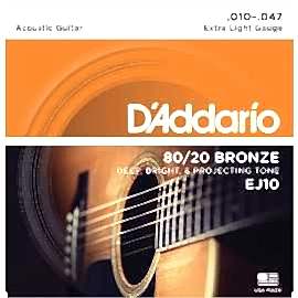 Daddario EJ10 Akustik Gitar Teli Takım Set