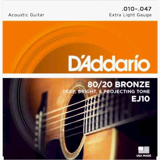 Daddario EJ10 Akustik Gitar Teli Takım Set