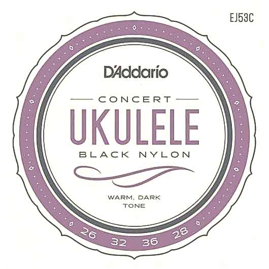 Daddario EJ53C Ukulele Takım Tel Concert Black Nylon