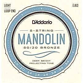 D'Addario EJ62 80/20 Bronze Mandolin Strings, Light Takım Tel - Mandolin Teli 10-34