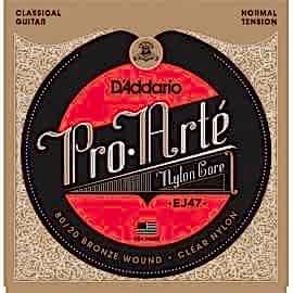 D'Addario EJ47 80/20 Bronze Pro-Arté Nylon, Normal Tension Takım Tel - Klasik Gitar Teli