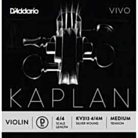 D'Addario KV310 4/4M Kaplan Vivo Series Violin String Set KV313 - D (Re) Medium Tek Tel - Keman Teli